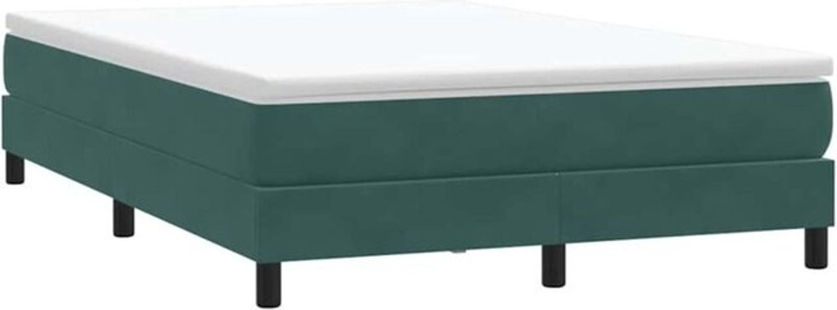 vidaxl Boxspringbett aus Samt in Grün ohne Matratze B/T/H: 140 x 220 cm - Bild 1