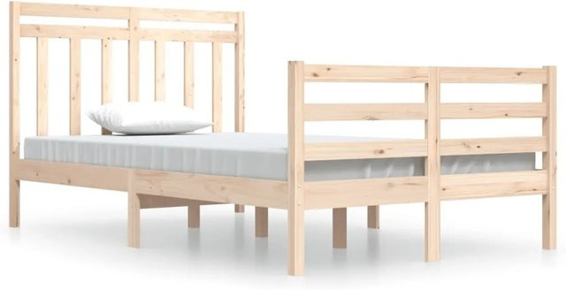 vidaXL Massivholzbett aus Kiefernholz in Braun, rustikales Bett B: 120 cm, L: 200 cm - Bild 1