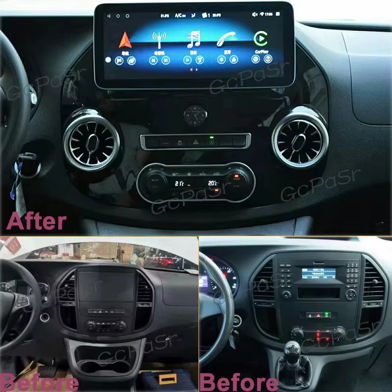 Nevegetor Android Auto Multimedia-Player für Mercedes Vito W447 2014-2022 mit 13 Zoll Display, 5G WiFi, GPS und Bluetooth in Schwarz - Bild 1