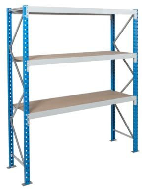 Weitspannregal Epsivol von ManOrga, 3 Ebenen, Blau/Grau, B/T/H: 180 x 100 x 200 cm - Bild 1