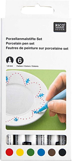 Rico Design Porzellanmalstifte Basic 6er Set in Mehrfarbig - Bild 1