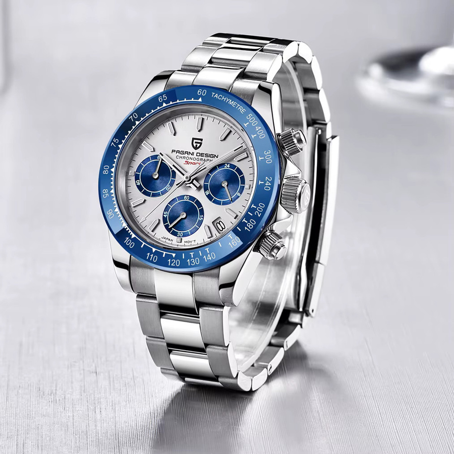 PAGANI DESIGN Chronograph, Quarz, Edelstahl, Silber, Herren - Bild 5