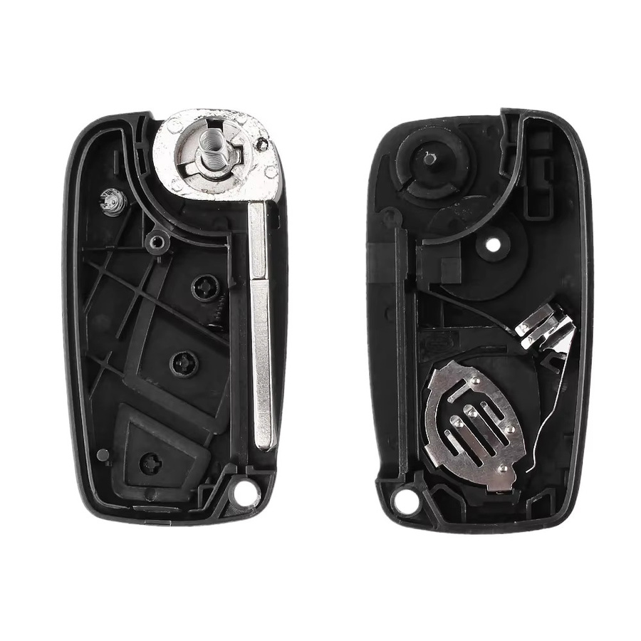 KEYYOU Klappbare Fernbedienung Gehäuseabdeckung für FIAT Iveco Punto Ducato Stilo Panda Idea Doblo Bravo 2/3 Tasten, Schwarz - Bild 2