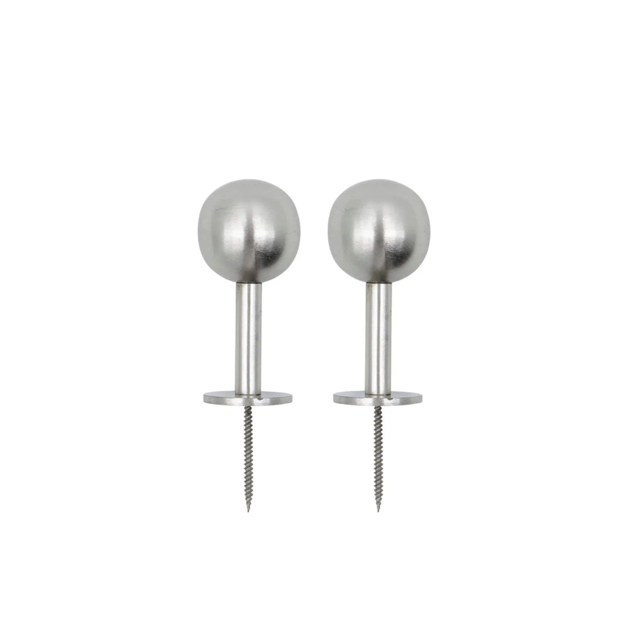 House Doctor Kugelhaken aus Stahl in Silber, 2er Set, Durchmesser: 4 cm - Bild 1