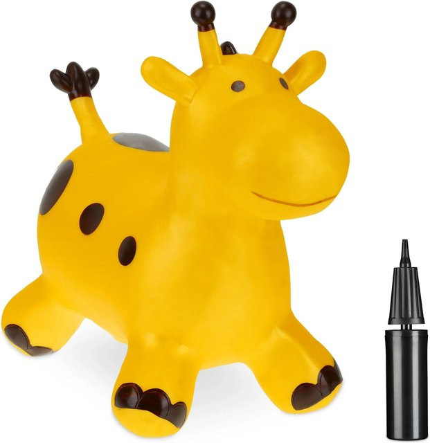 Relaxdays Giraffe Hüpftier Gelb Aufblasbar aus PVC - Bild 1