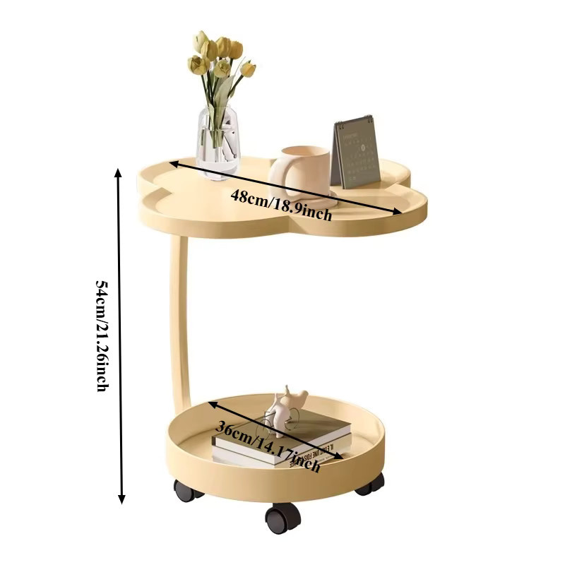 Multifunktionaler Beistelltisch von LIUSHADUOLA in Grün mit mobilem Regal und Couchtisch-Funktion - Bild 2