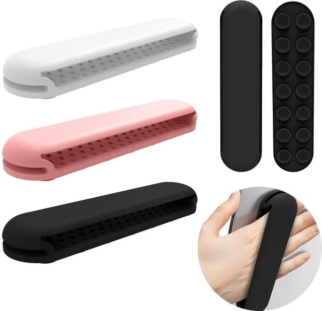 BUDI Handed Tablet und Telefongriff mit rutschfester Handgelenkschlaufe für iPhone, iPad und Android-Geräte in Pink oder Schwarz - Bild 1