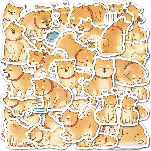 120 Stück Shiba Inu Cartoon Hund Aufkleber in Multicolour für DIY Dekoration von Desktop und Telefonhülle - Bild 1