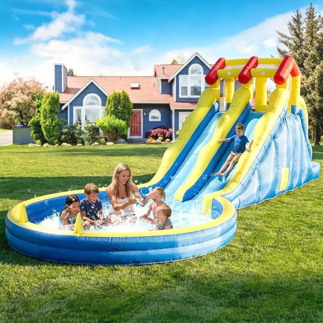 RTS inflatable Aufblasbare Hüpfburg-Wasserrutsche, Bunt / Mehrfarbig, ab 2 Jahren - Bild 1