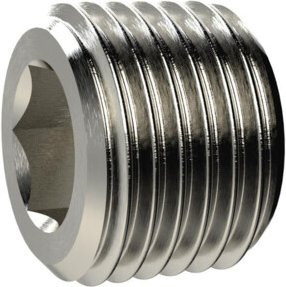Riegler Verschlussschraube mit Innensechskant ohne Bund, R 1/4, Messing verzinkt, Silber - Bild 1