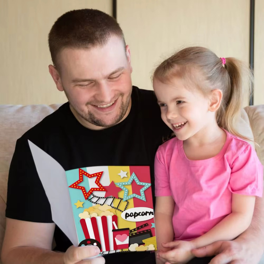 Metall Stanzform für Scrapbooking mit Popcorn und Filmrollen Motiven zur Prägung - Bild 2
