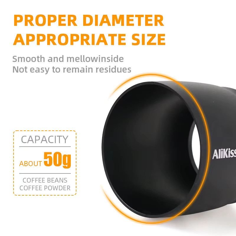 AliKisscafe Espresso Dosierungstrichter Blind Shaker für 58mm Siebträger, Schwarz, Edelstahl - Bild 5