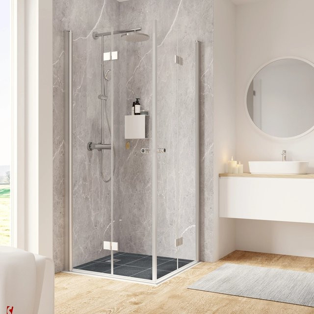 Schulte Garant 2.0 Duschkabine als Eckeinstieg mit Drehfalttür, Farbe Silber, B/H/T: 90 x 200 x 90 cm - Bild 1