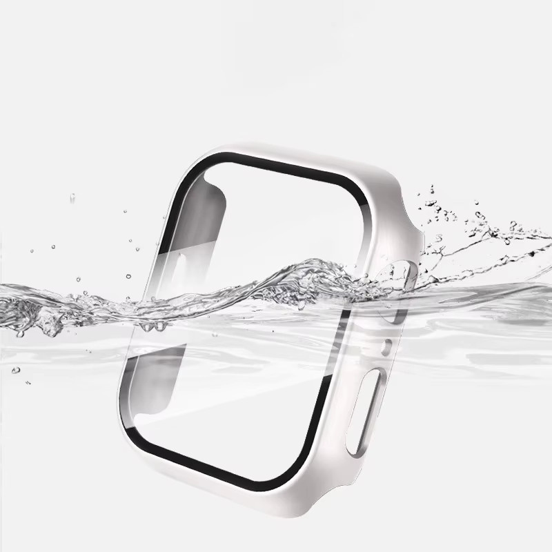 Displayschutz aus gehärtetem Glas mit Abdeckung für Apple Watch 11 10 9 8 7 6 SE in Transparent und Blau - Bild 3