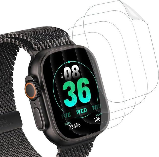 Displayschutzfolie Glas, 5 Stück, für Apple Watch Ultra 2 3 49 mm - Bild 1