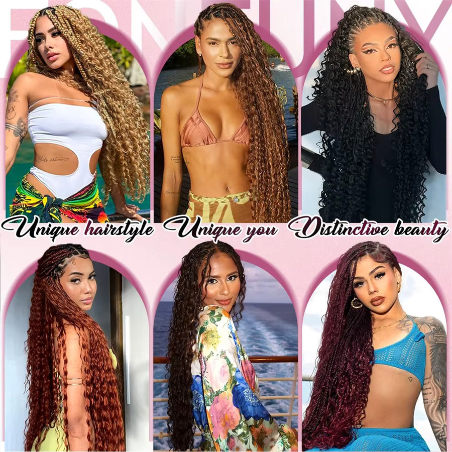 HALOQUEEN HAIR Boho Braids Deep Wave Echthaar, 100g, Unisex - Bild 6