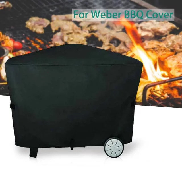 Wasserdichte Grillabdeckung für Weber Q2000 und Q3000 in Schwarz als Regenschutz und Staubschutz - Bild 1