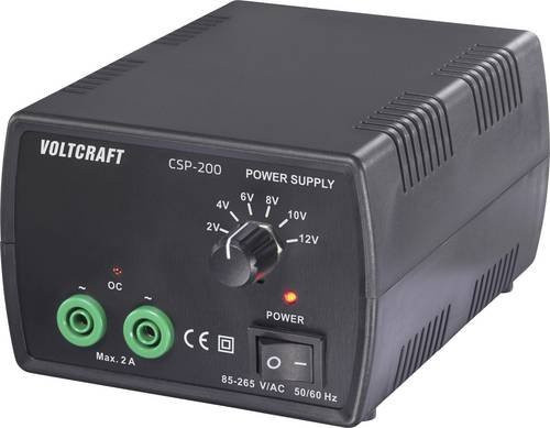 VOLTCRAFT CSP-200 Labornetzgerät in Schwarz mit einstellbarer Wechselspannung von 2 V bis 12 V und maximal 2 A (24 W) - Bild 1