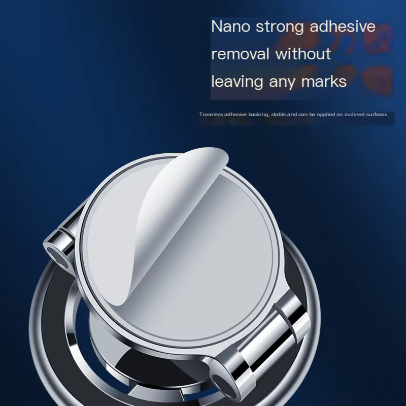 Magnetischer Handyhalter aus Metall für iPhone 14 13 12 Pro Max mit MagSafe Unterstützung, Farbe: Silber, Verstellbare Autotelefonhalterung für Armaturenbrett und Desktop - Bild 4