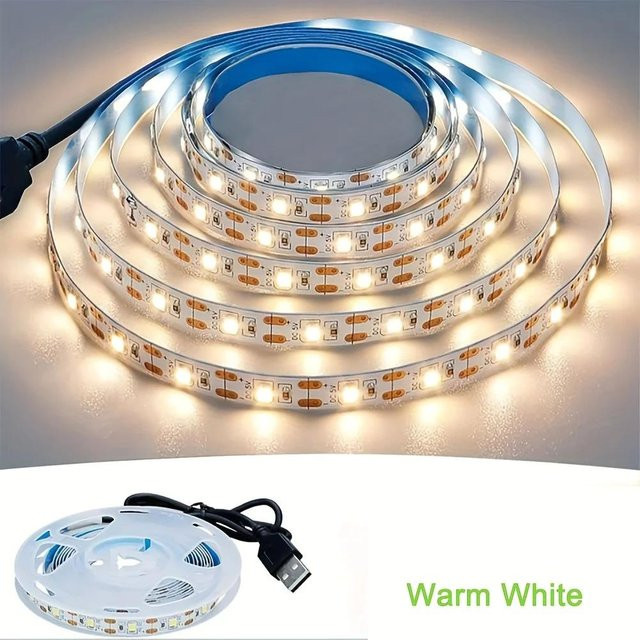 MnnWuu USB LED Streifen Warmweiß Flexibel mit IP33 Schutz für TV Hintergrundbeleuchtung und Dekoration 0,5 m - Bild 1