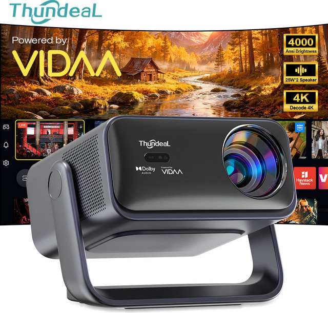 ThundeaL VIDAA TD99W 4K Full HD Heimkino Projektor mit 50W Dolby, WiFi und Sprachsteuerung, tragbarer Beam-Projektor für den Außenbereich - Bild 1