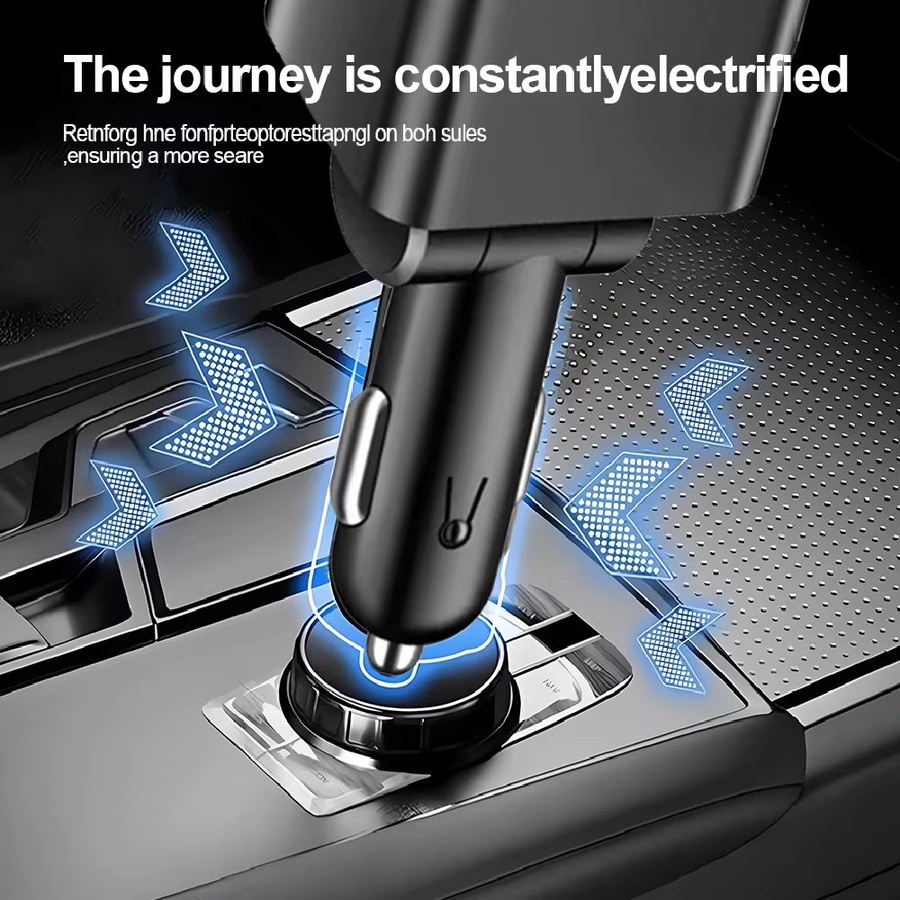 Kebidumei 7-in-1 Auto-Schnellladegerät mit 180W und einziehbarem USB-C Kabel in Schwarz - Bild 5