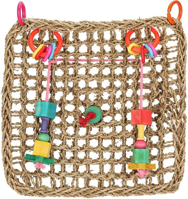 Vogel's Seegras Hängendes Netzmatte, Vogel Kauspielzeug, beige - Bild 1