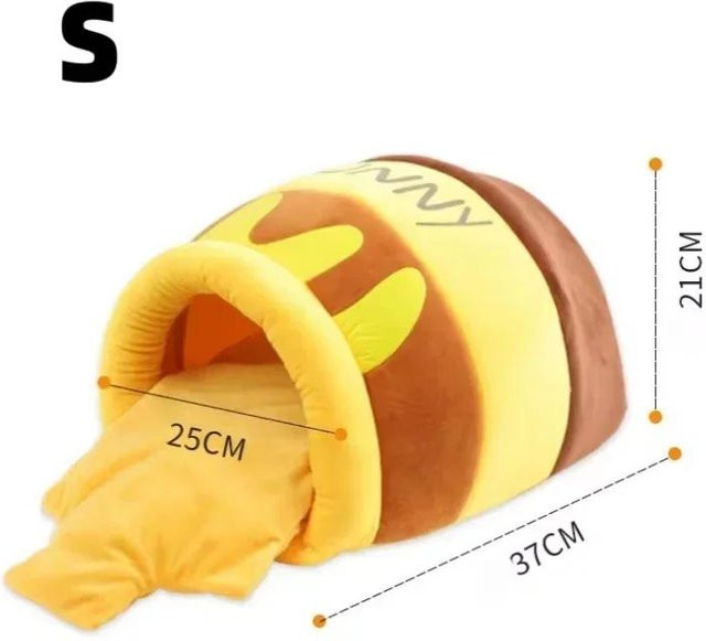 Yiran Furniture Honigtopf-Nest Katzenbett und Hundebett aus Mikrofaser und Samt, abnehmbarer und waschbarer Bezug, Mehrfarbig, B/T/H: 45 x 25 x 35 cm - Bild 1