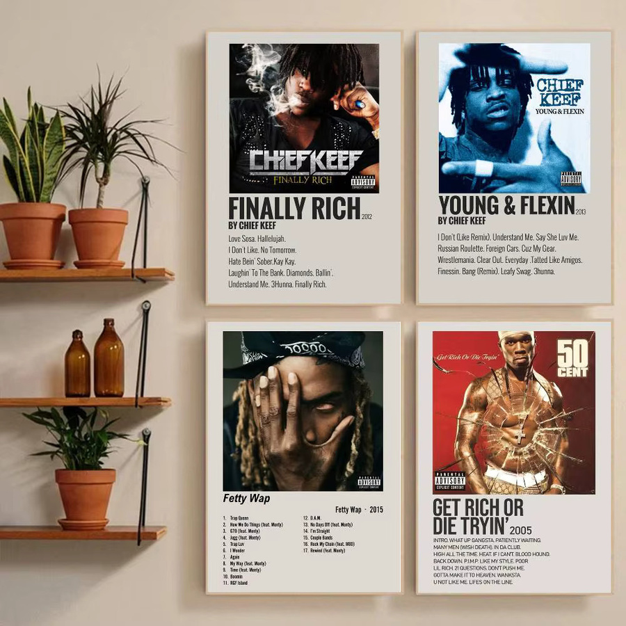 Wasserfester Chief Keef Musik Poster Aufkleber für Wohnzimmer und Schlafzimmer, Mehrfarbig, 15 x 15 cm - Bild 2