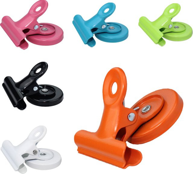 5 Stück magnetische Clips in Grün für Kühlschrank und Whiteboard - Bild 1