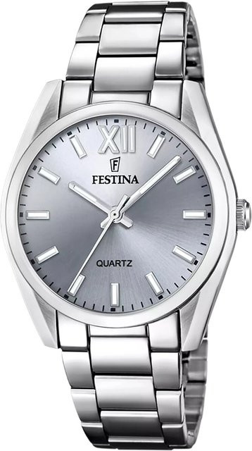 Festina Armbanduhr, Quarz, Edelstahl, Grau, 37 mm, Damen - Bild 1