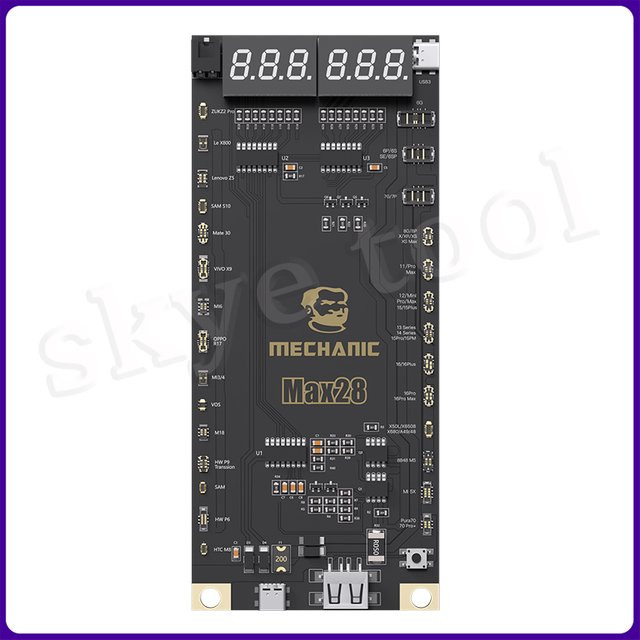 Mechaniker Max28 Batterie Ein-Klick-Aktivierungserkennungsplatine für iPhone 6 bis 16 Pro Max, Ladetester und Schaltkreisinspektion zur Reparatur, Schwarz - Bild 1