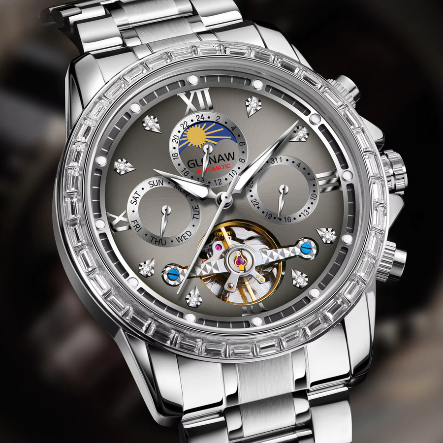 Glenaw Armbanduhr Automatik, Edelstahl, Blau, Herren - Bild 2