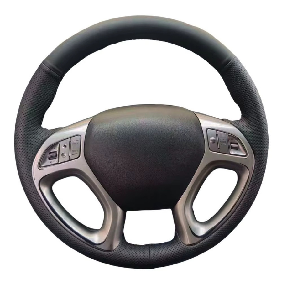 Lenkradabdeckung aus Geflecht für Hyundai ix35 und Tucson 2 (2014-2018), Farbe: Schwarz - Bild 2