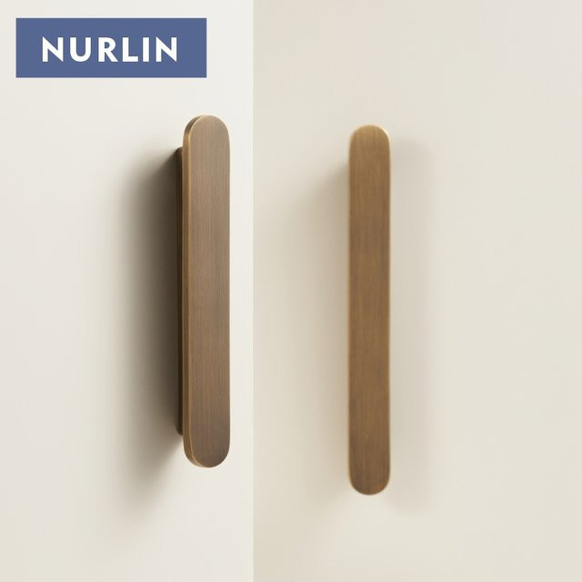 Nurlin Möbelgriff aus massivem Messing in Antik-Bronze und Gold, moderner T-Stangen-Griff für Schrank und Schublade - Bild 1