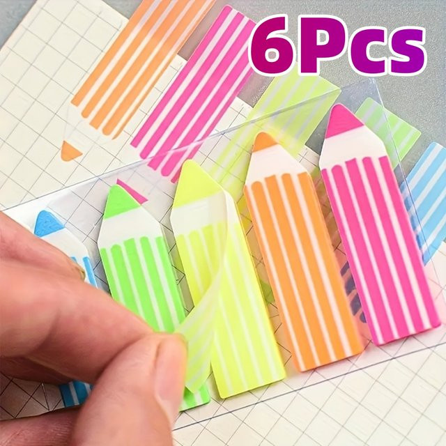 TWBEB Bunte Haftnotizen in Bleistift-Form als selbstklebende Index-Tabs und Seitenmarkierungen für deine Organisation im Büro - Bild 1