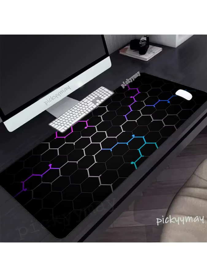 Pickyymay Gaming-Mauspad mit geometrischem Design in Schwarz - Bild 2