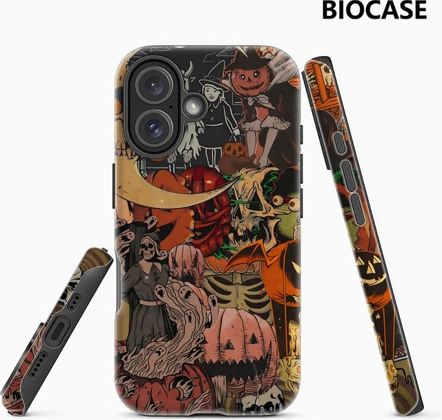 Halloween Collage Handyhülle für iPhone 17 16 15 14 13 12 Pro Max Plus mit doppelschichtiger Rückseite in Multicolour - Bild 1