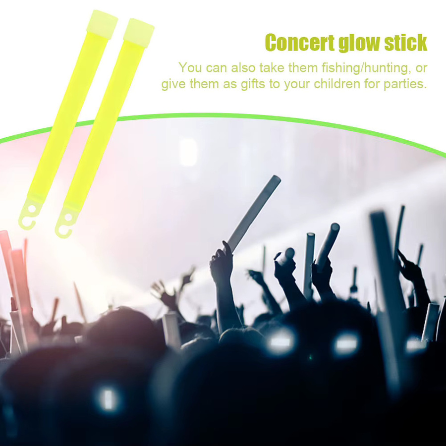 6-Zoll Fluoreszierende Leuchtstäbe Ultra helle Camping Notlicht Sticks in Gelb - Bild 3