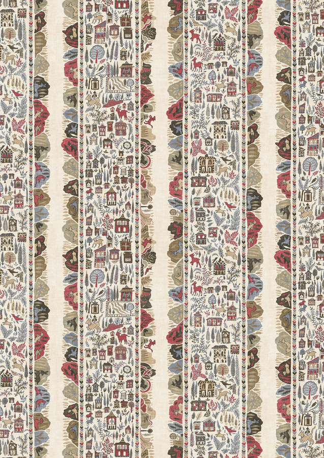 Lewis & Wood Tapete Ravi Ribbon in Peat Pomegranate mit floralem Design und Vliesbeschichtung, Breite: 134 cm - Bild 1