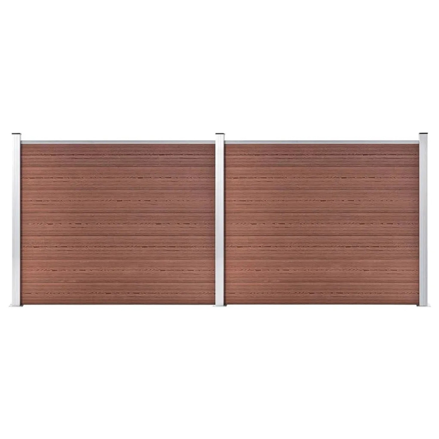 vidaXL Zaunelement Set WPC in Braun, B/H: 353 x 146 cm - Bild 2