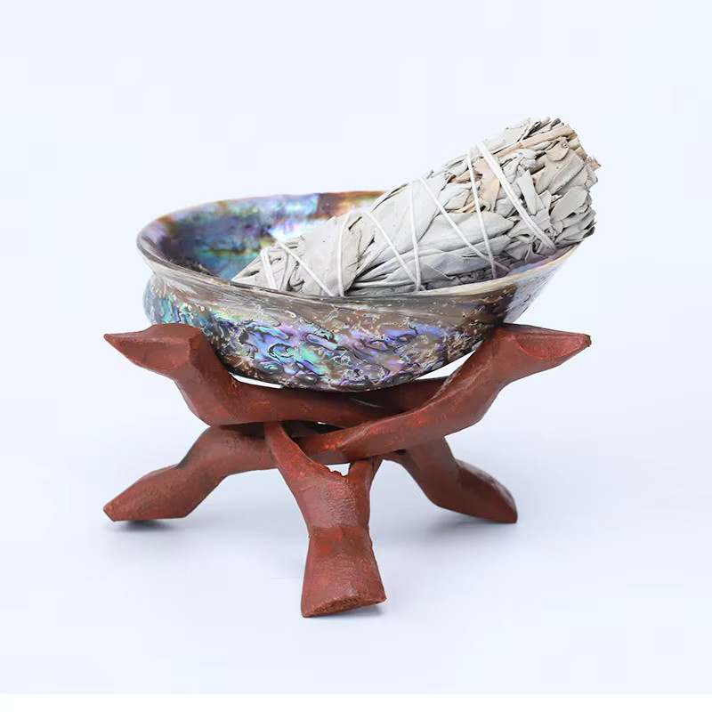 ORIGIFTS Salbei Räucherset aus polierter Paua Abalone Muschel mit Stativ-Ständer, Multicolor, Größe: 11-13 cm - Bild 4