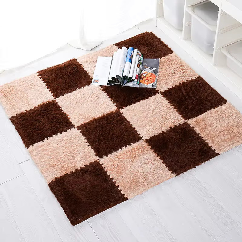DHDH Babyspielmatte aus EVA-Schaum in Plüsch-Tatami-Optik, ineinandergreifende Spielmatte für das Kinderzimmer, B/T/H: 30 x 30 x 1 cm - Bild 1