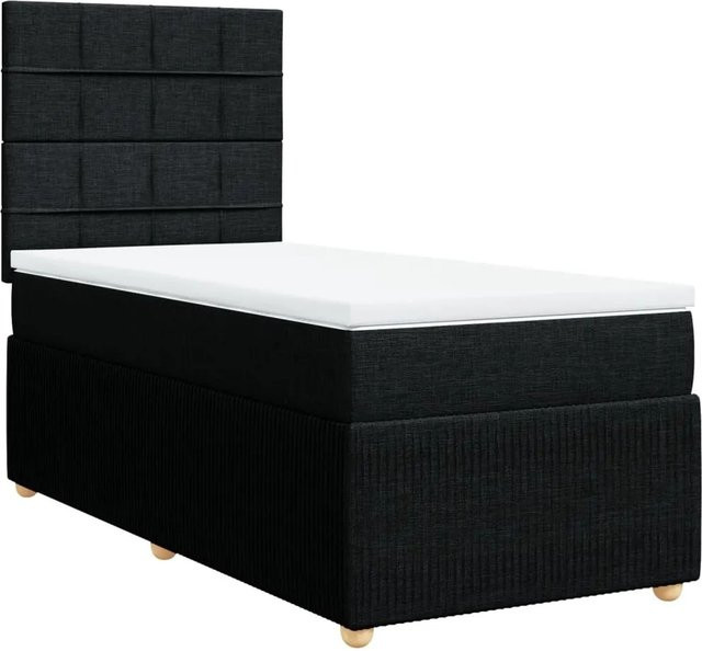 vidaXL Boxspringbett mit Matratze Hybrid-Design in Schwarz und Weiß, B/T/H: 90 x 190 x 150,5 cm - Bild 1