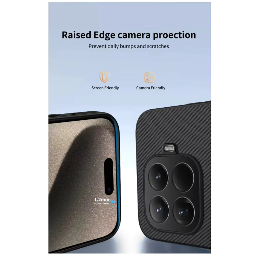 Magnetische Schutzhülle im Carbon-Faser-Muster aus Leder und TPU für Xiaomi Mi 15T und Mi 15T Pro, stoßfest und kabelloses Laden kompatibel, Schwarz oder Blau - Bild 5