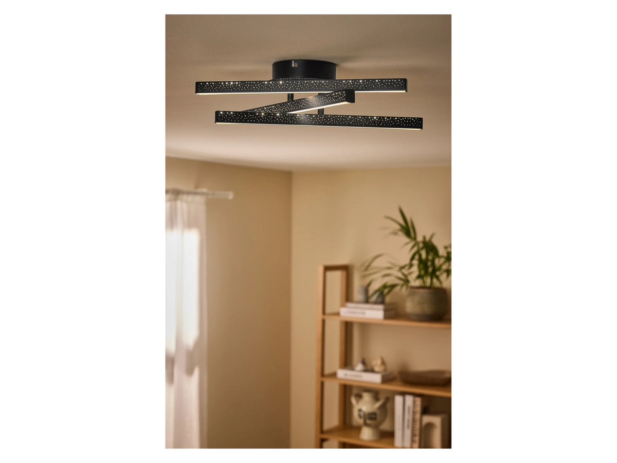 LIVARNO LED Deckenleuchte Sterndekor in Schwarz mit warmweißem Licht - Bild 3