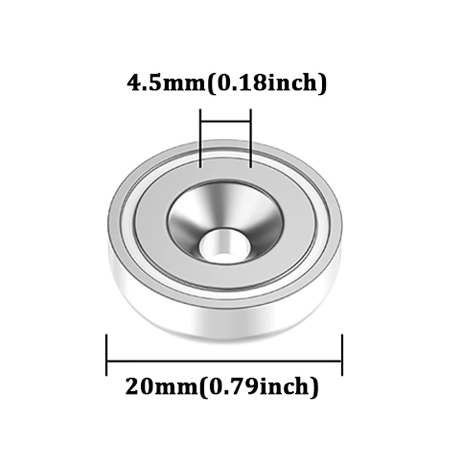 U-POLEMAG Runde Ringmagnete in Silber, Durchmesser: 20 mm - Bild 2
