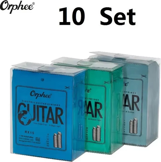 Orphee RX15 RX17 Elektrische Gitarre Saiten Set aus Carbonstahl für Anfänger und Profis, 10er Pack - Bild 1