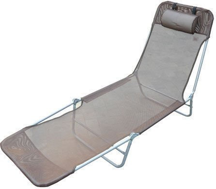 Outsunny Sonnenliege aus Stahl und Textilene in Braun mit verstellbarer Kopfstütze, B/T/H: 56 x 24,5 x 182 cm - Bild 2