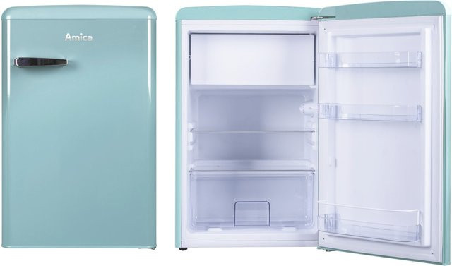 Amica Tischkühlschrank KS 15612 T mit Gefrierfach in Blau und Silber, B/T/H: 55,0 x 55,0 x 86,0 cm - Bild 1
